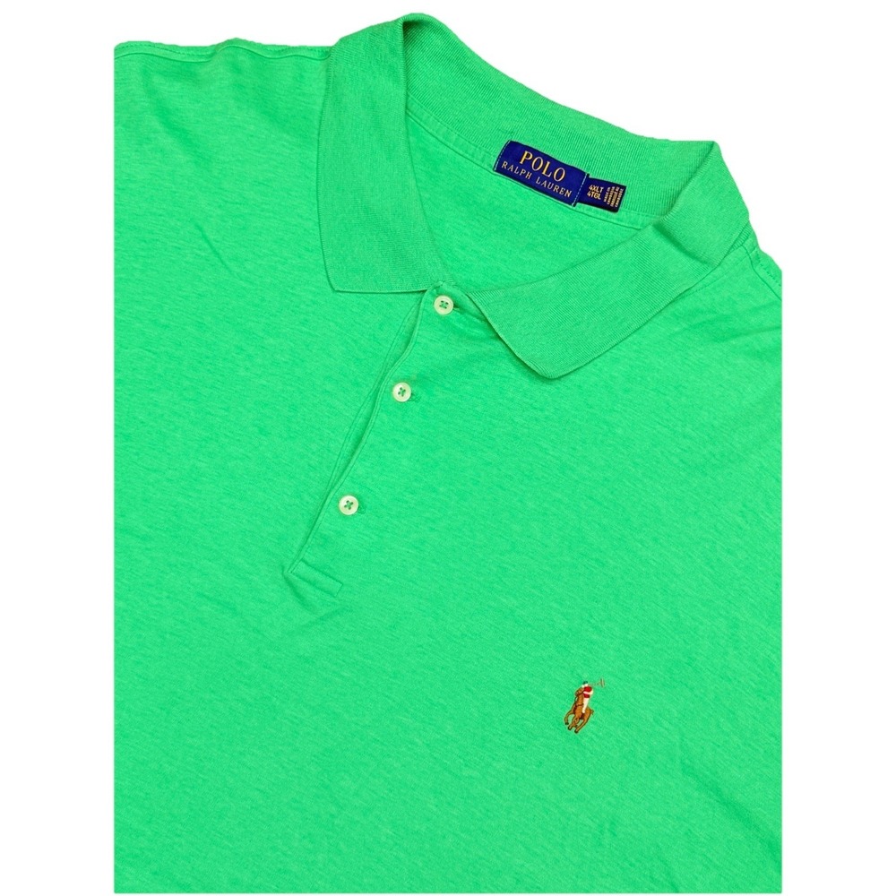 Polo Ralph Lauren Polo Shirt 4XLT Green Heather Pony Logo Big‎ Tall